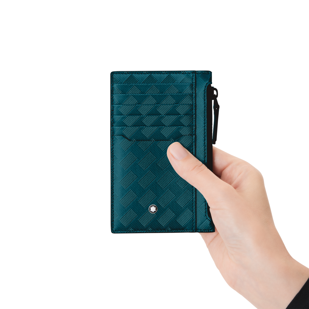 Montblanc-Montblanc Extreme 3.0 Card Holder 8cc with Zipped Pocket Fern Blue MB131776-MB131776_3