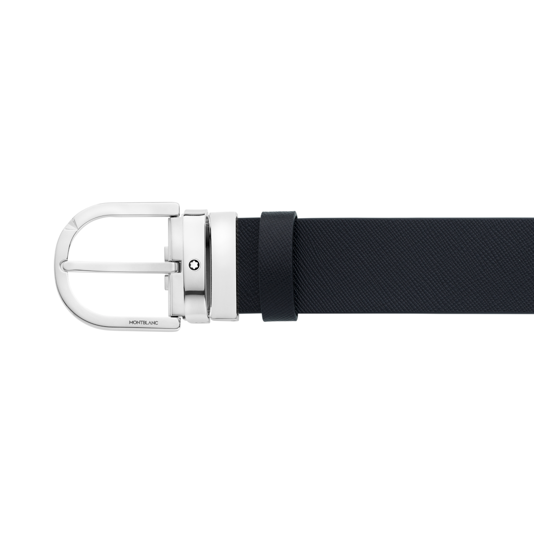 Montblanc-Montblanc Horseshoe Buckle Reversible Black / Mosto 35 mm Leather Belt MB131176-MB131176_2