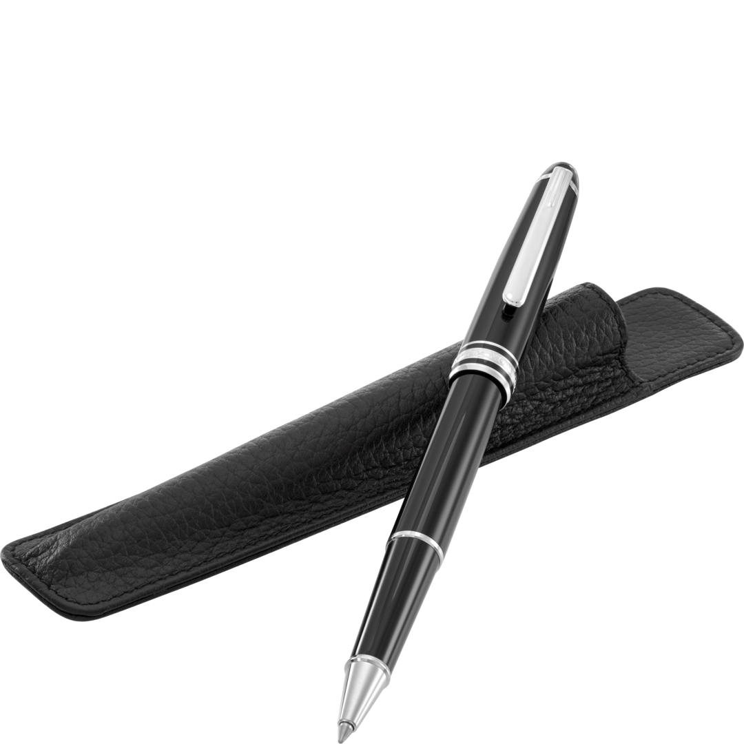 Montblanc-Montblanc Set Meisterstück Platinum 163 Rollerball & Soft Grain Pen Sleve MB112412-MB112412