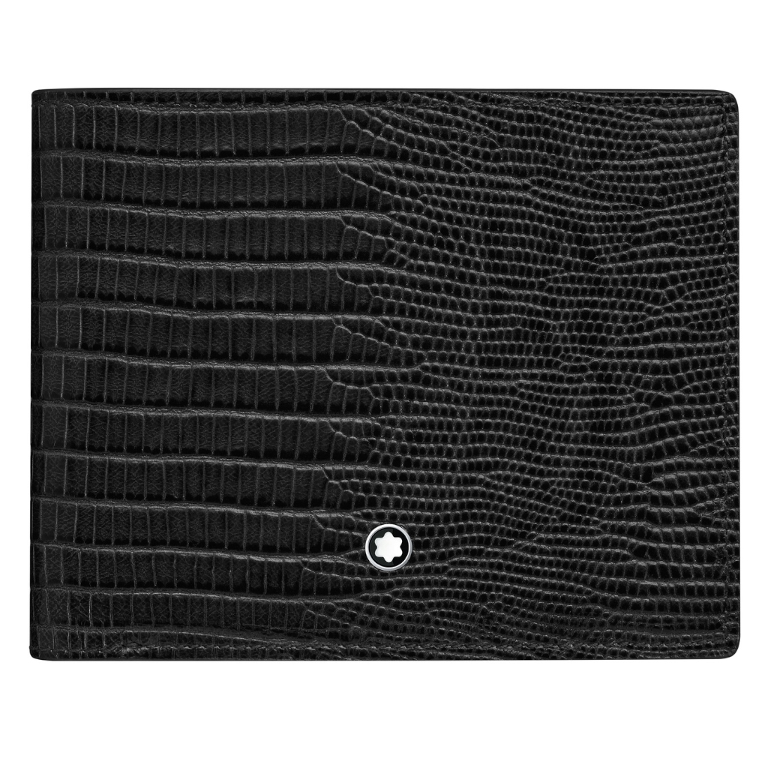 Montblanc-Montblanc Meisterstück Selection Lizard Print Wallet 6cc Black MB116285-MB116285