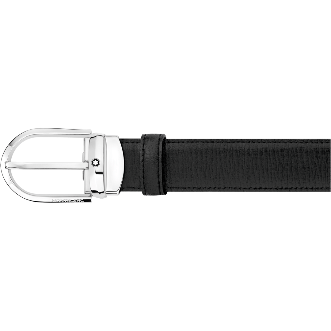 Montblanc-Montblanc Horseshoe Pin Buckle Steel PVD 30 mm Leather Belt MB116702-MB116702