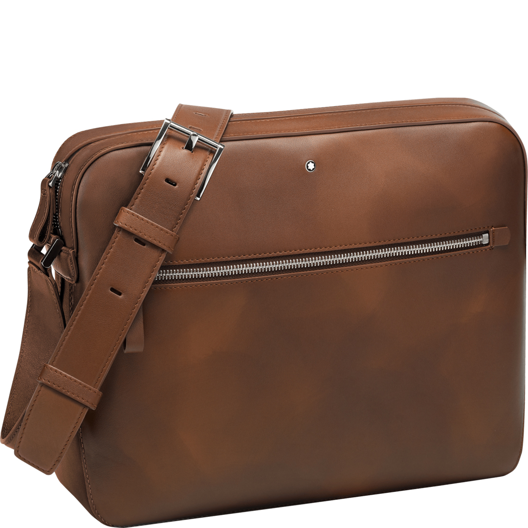 Montblanc-Montblanc Meisterstück Sfumato Messenger Zip Top Brown MB118338-MB118338